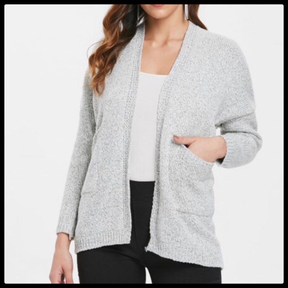 Gray Knit Cardigan XL Long Sleeve - Picture 4 of 7